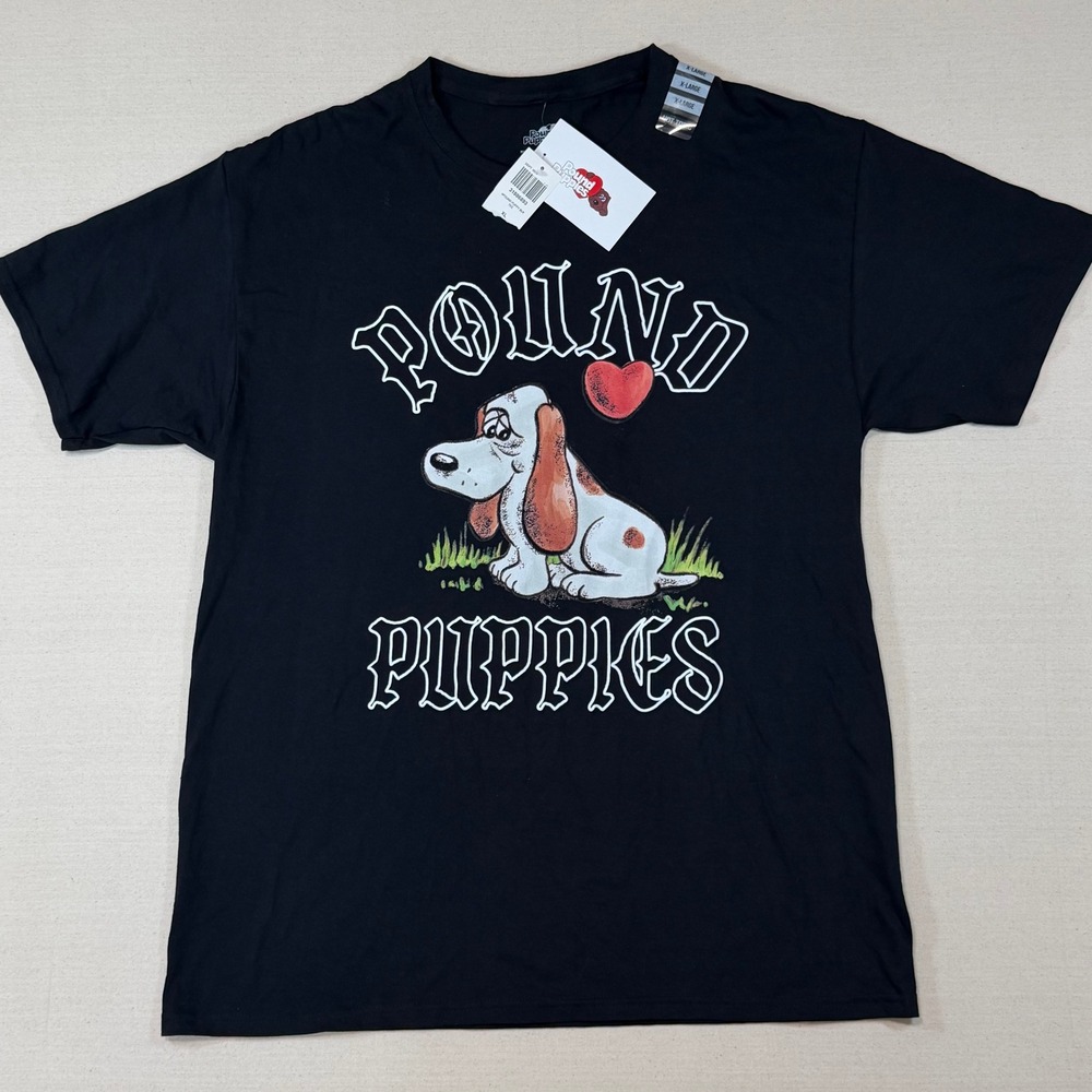 Pound Puppies Hot Topic Graphic T-Shirt Mens XL Black Cotton Retro 80s Toy Tee